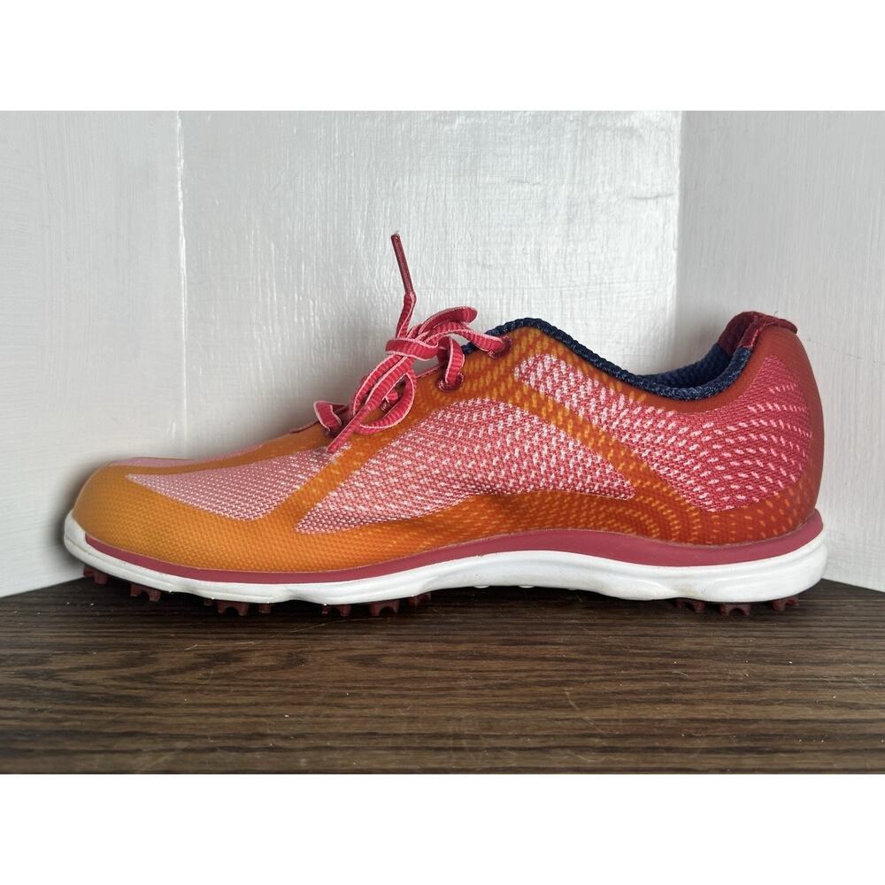 FOOTJOY emPower 98002 Orange/ Pink Spikeless Golf Shoes Women's SZ 7 EXCELLENT - Picture 3 of 8
